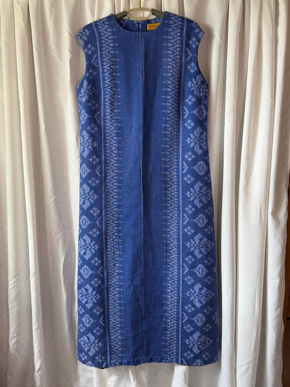 LinLana Made in Thailand Oversized Designer Lagenlook Dress Size L Art To Wear